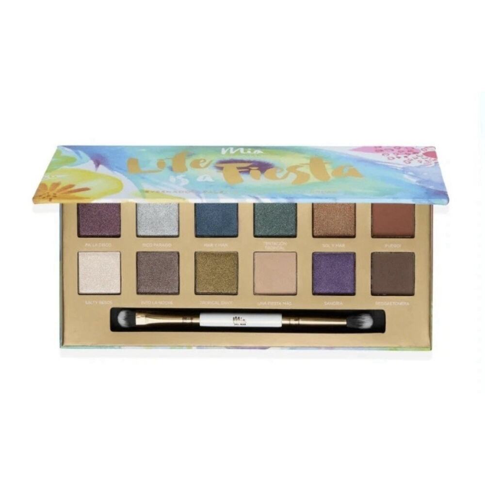 New Sealed Mia Del Mar Life Fiesta Eye Shadow Palette with Brush